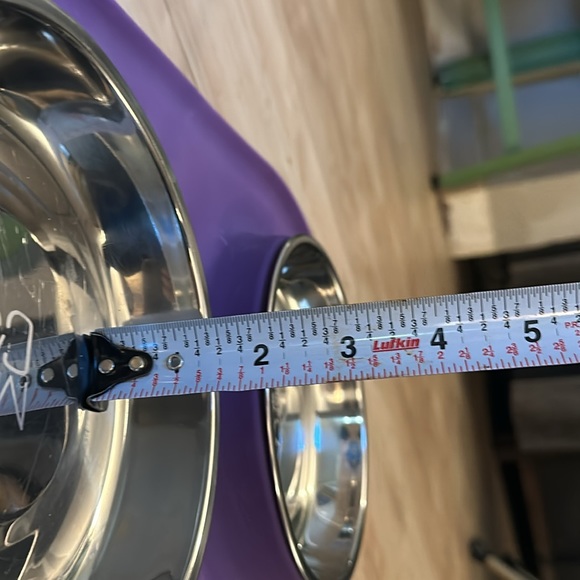 Messy Cat Bowls tray Modern Double Feeder purple silicon stainless steel bowls - Picture 13 of 14